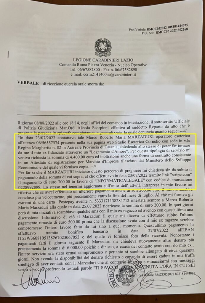 DENUNCIA MARCO MARZADURI